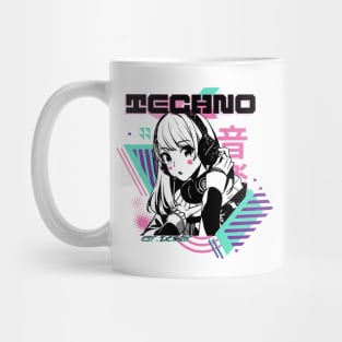 TECHNO - Y2K Anime (Black/teal/pink) Mug